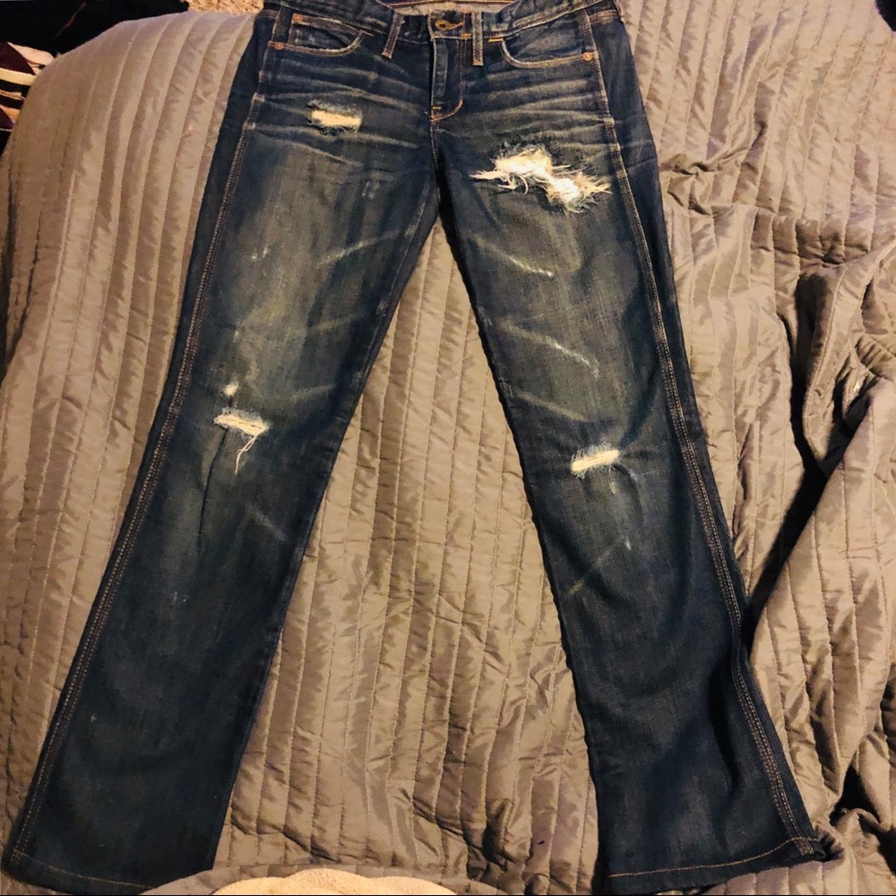 Madewell Rail Straight Leg Distressed Jeans